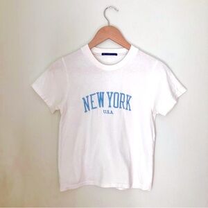 Brandy Melville Soft lightweight crewneck New York USA Embroidered top